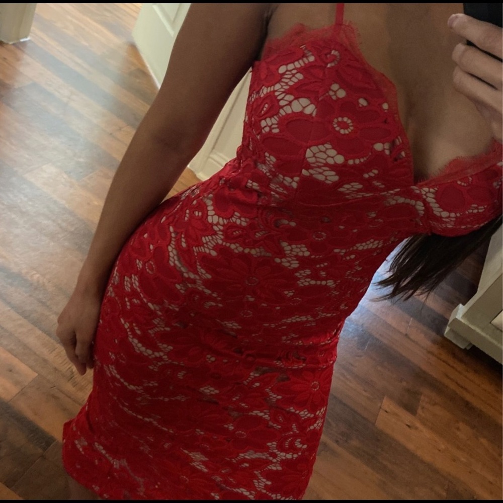 Hot Miami styles red midi dress